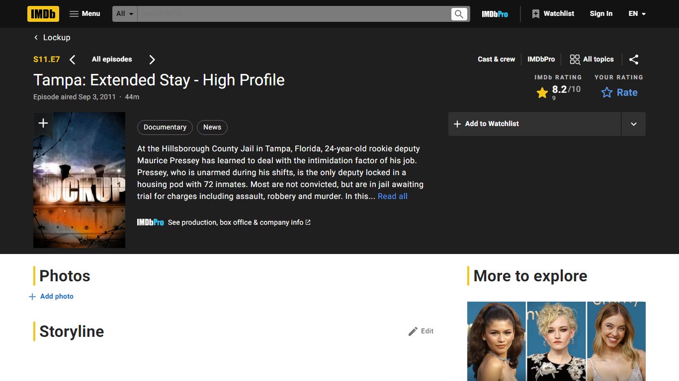 "Lockup" Tampa: Extended Stay - High Profile (TV Episode 2011) - IMDb